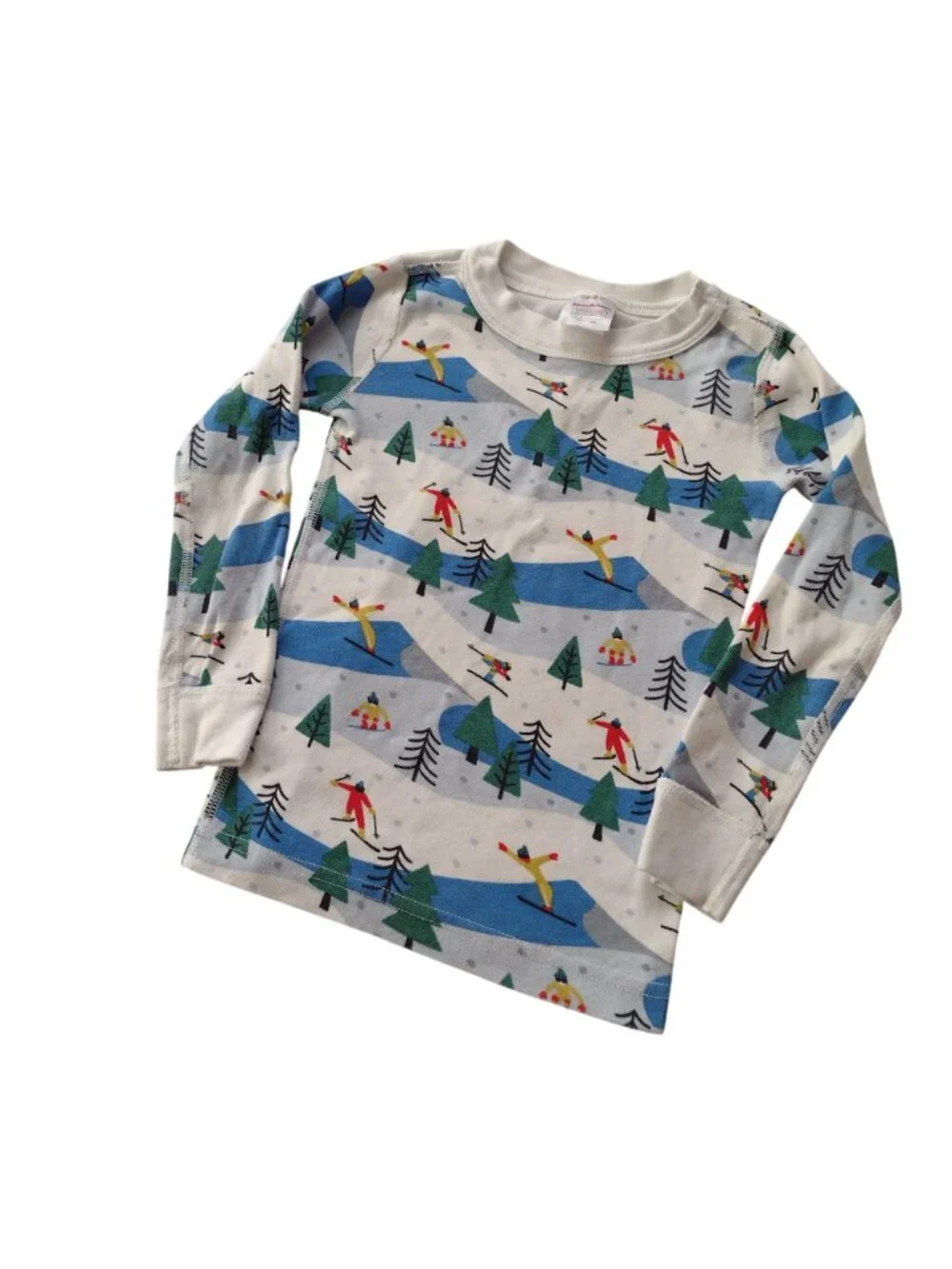 Hanna Andersson Kids Pajamas 4 Ski Slope Holiday Print Organic Cotton Long Johns